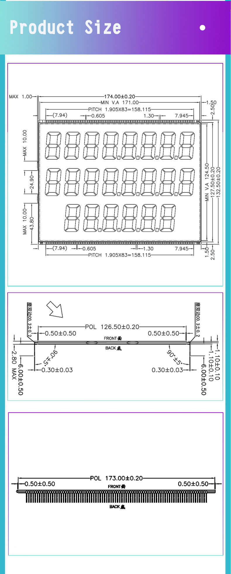 7 Segment LCD Module Industrial Numeric Display Board Unit