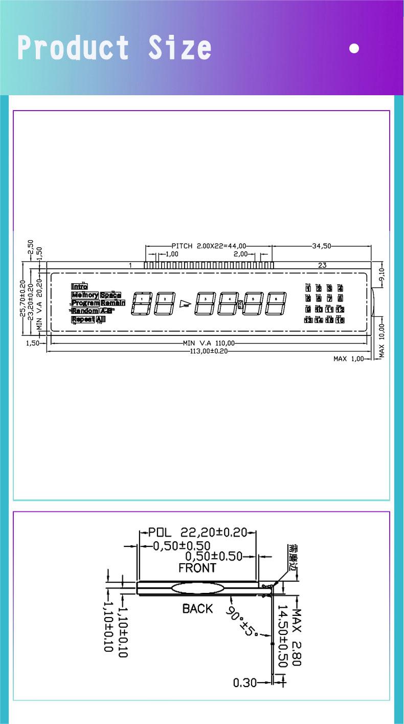 Display LCD 7 Segment Datasheet Product Parameter Manual