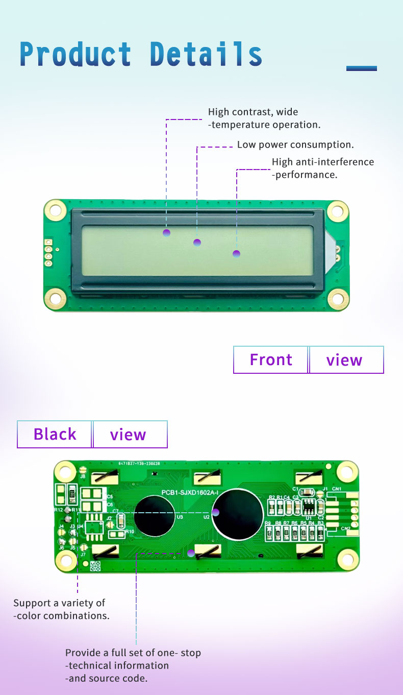 I2C 16x2 Arduino Lcd Display Module for Board Panels