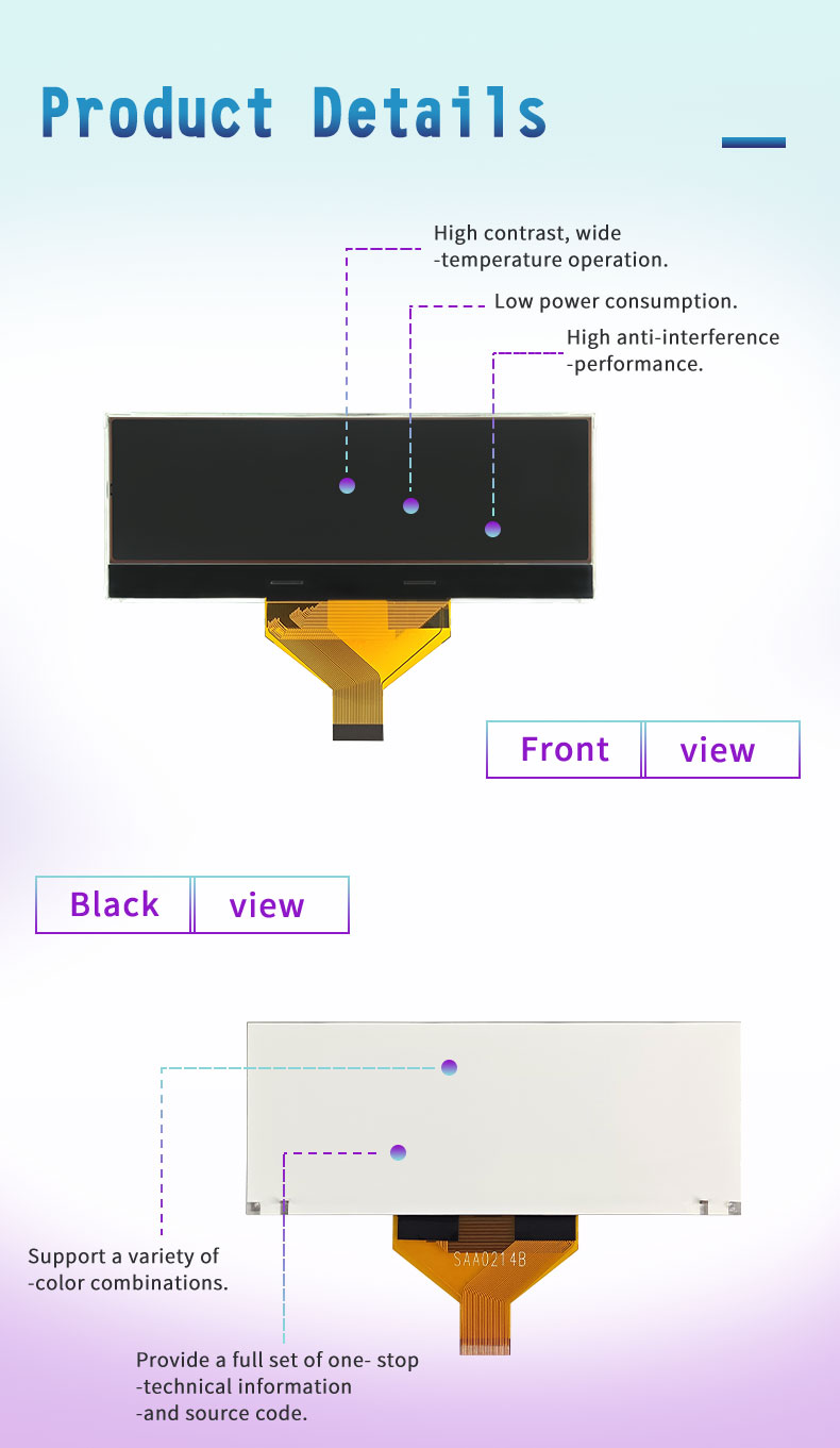 Graphic COG LCD Display High Resolution Embedded Screen
