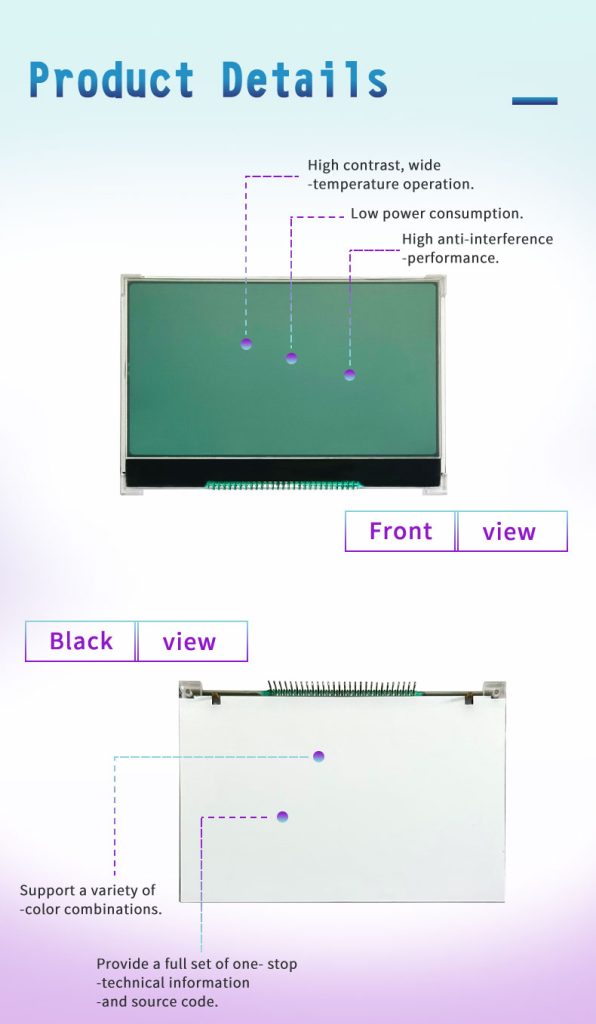 COG LCD Display Compact Glass Integrated Visual Module