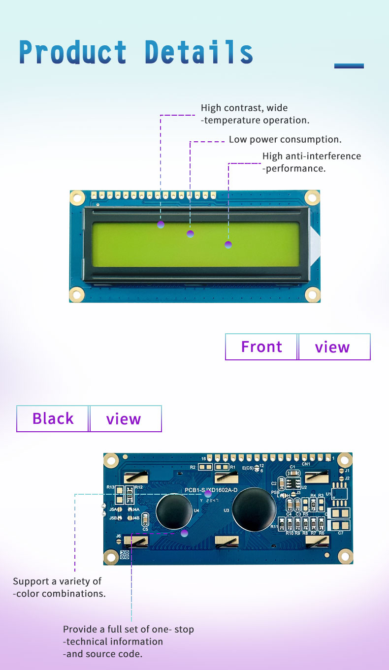 1602 16x2 LCD Display Module-String Interface Screen