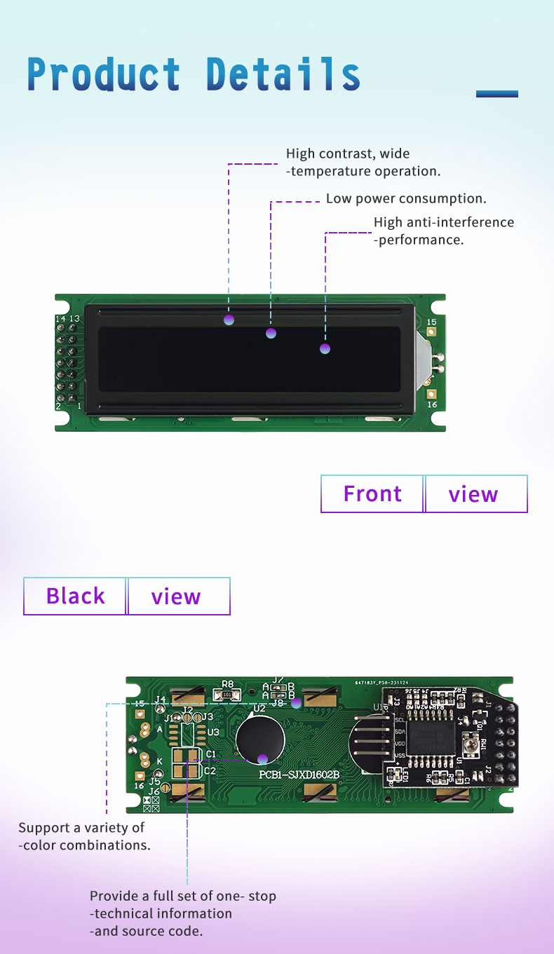 Arduino IIC I2C 1602 LCD for VA Contrast Display Panels