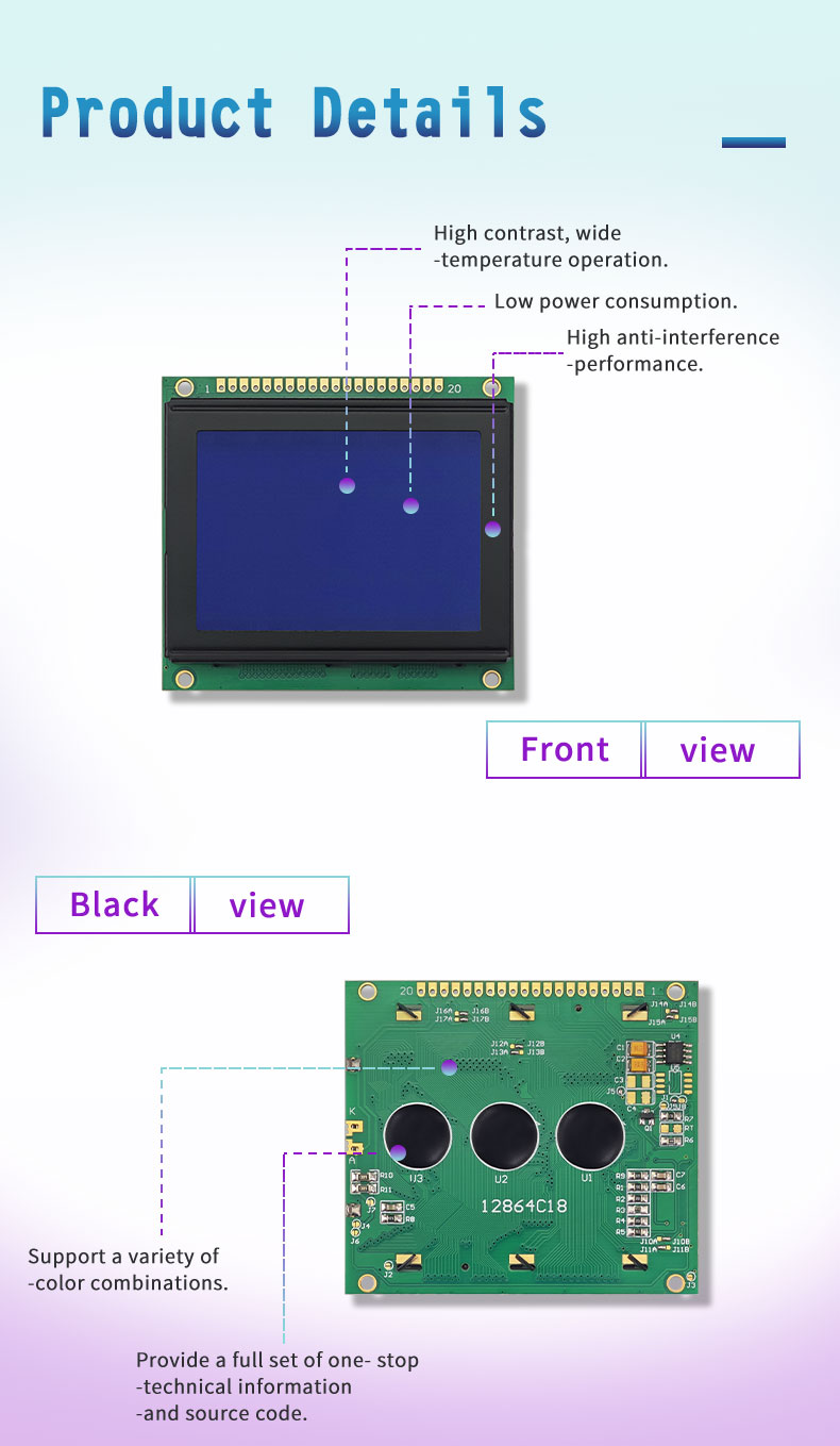 Graphic LCD 12864 - Monochrome Dot matrix LCM Display Module