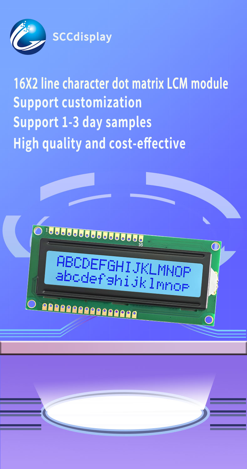 16X2 LCD Character Compact Text Unit for OEM Devices