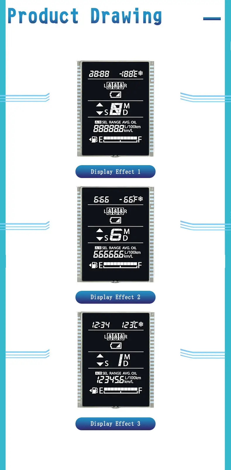 Motorcycle Gear Indicator LCD