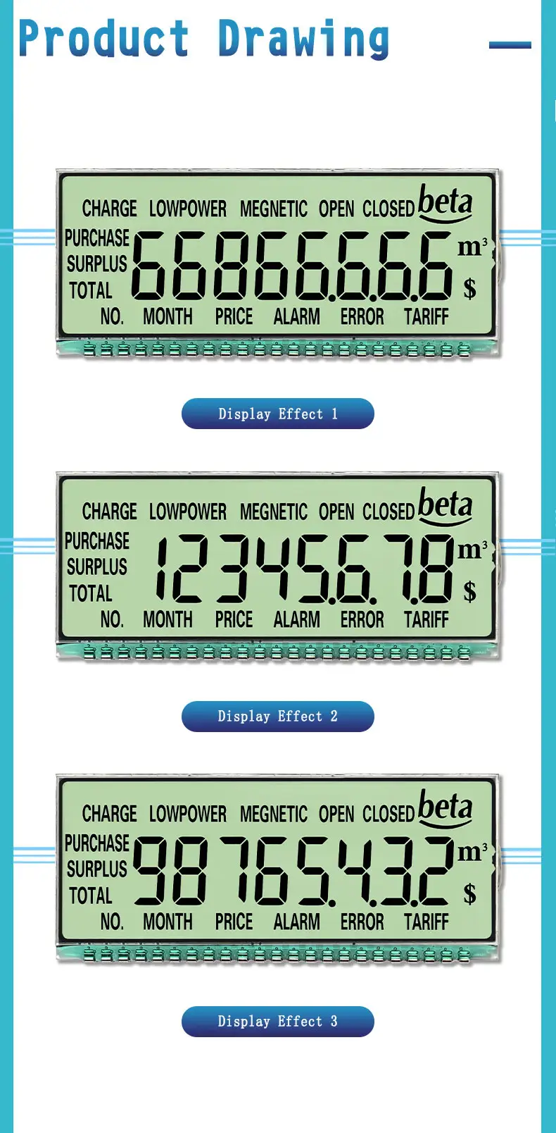 Electric Meter LCD Screen