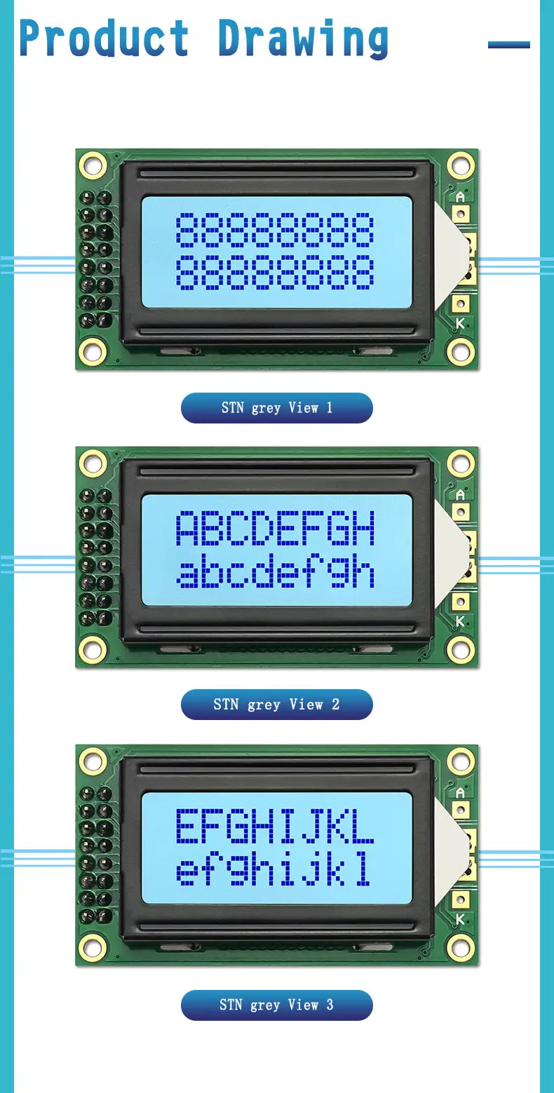 0802 Character LCD Module