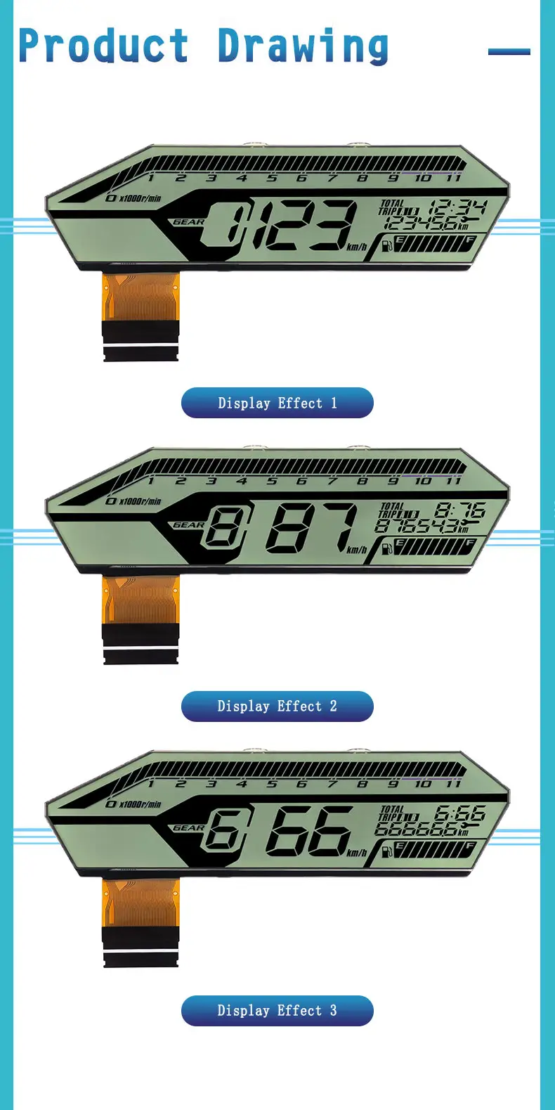 Monochrome Meter LCD