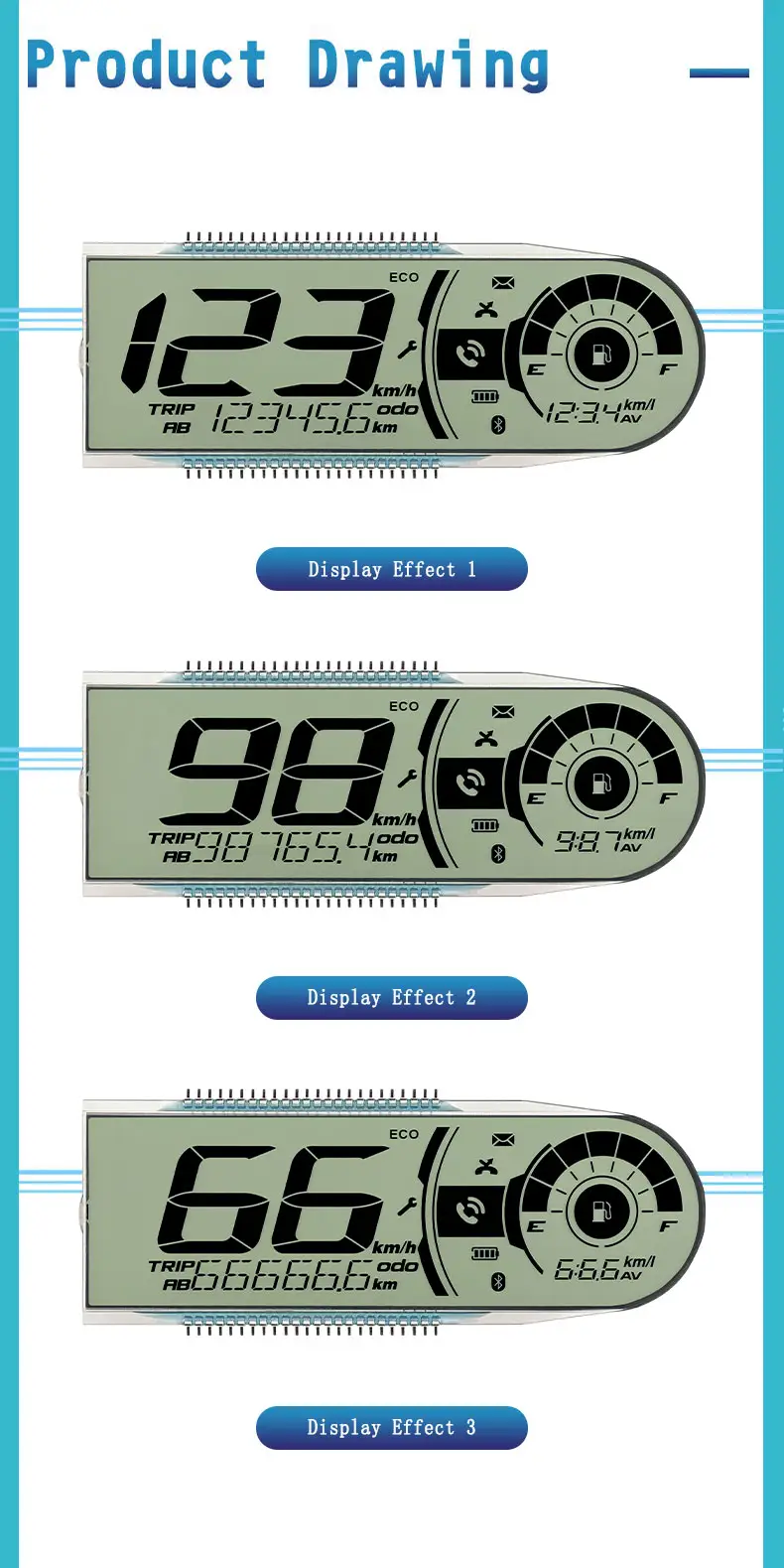 Sunlight Readable Motorcycle LCD