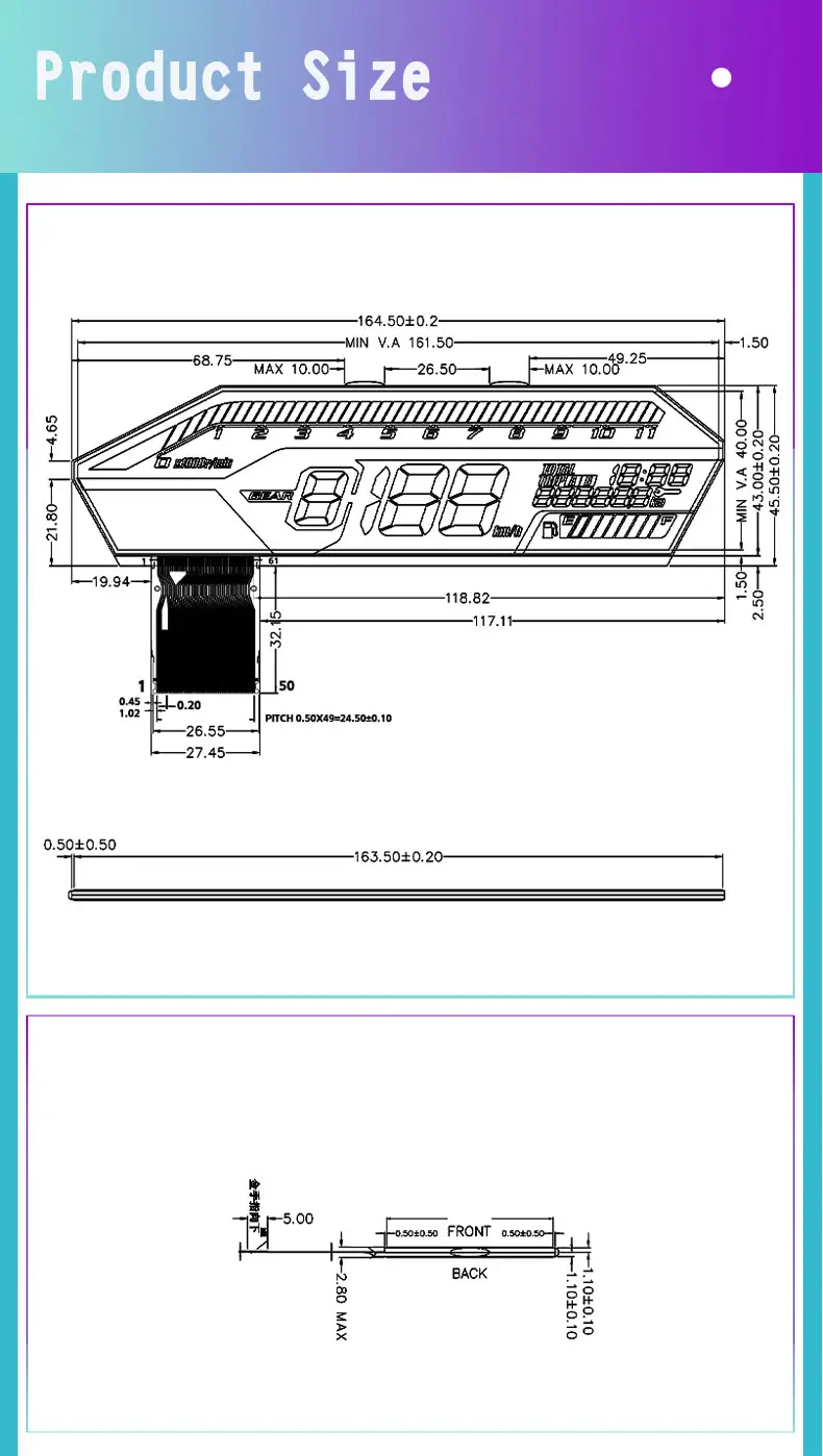 Monochrome Meter LCD