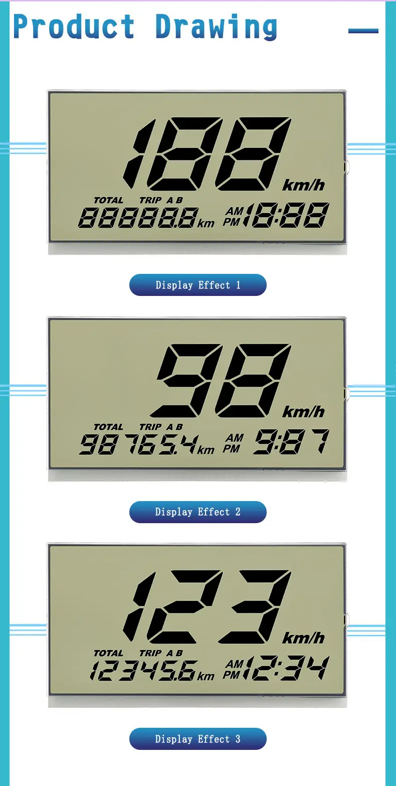 Monochrome Motorcycle LCD