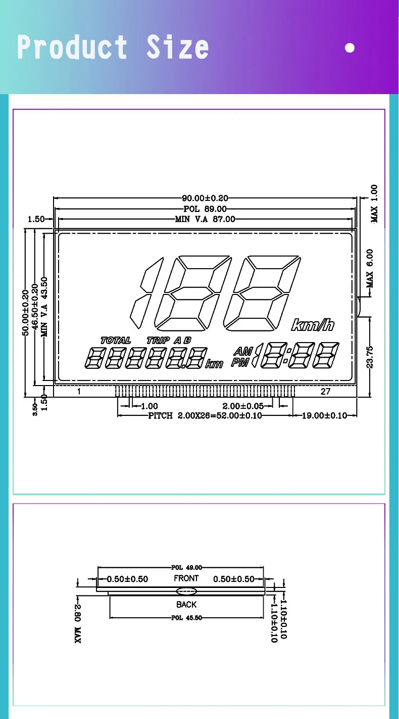 Monochrome Motorcycle LCD