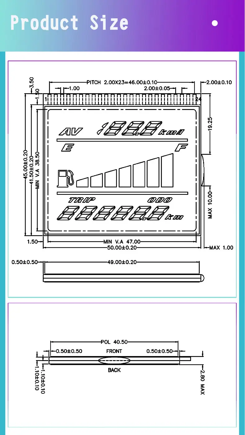 Motorcycle Speedometer LCD
