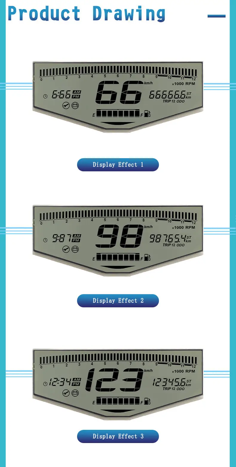 7 Segment Display LCD - Clear Numeric Display