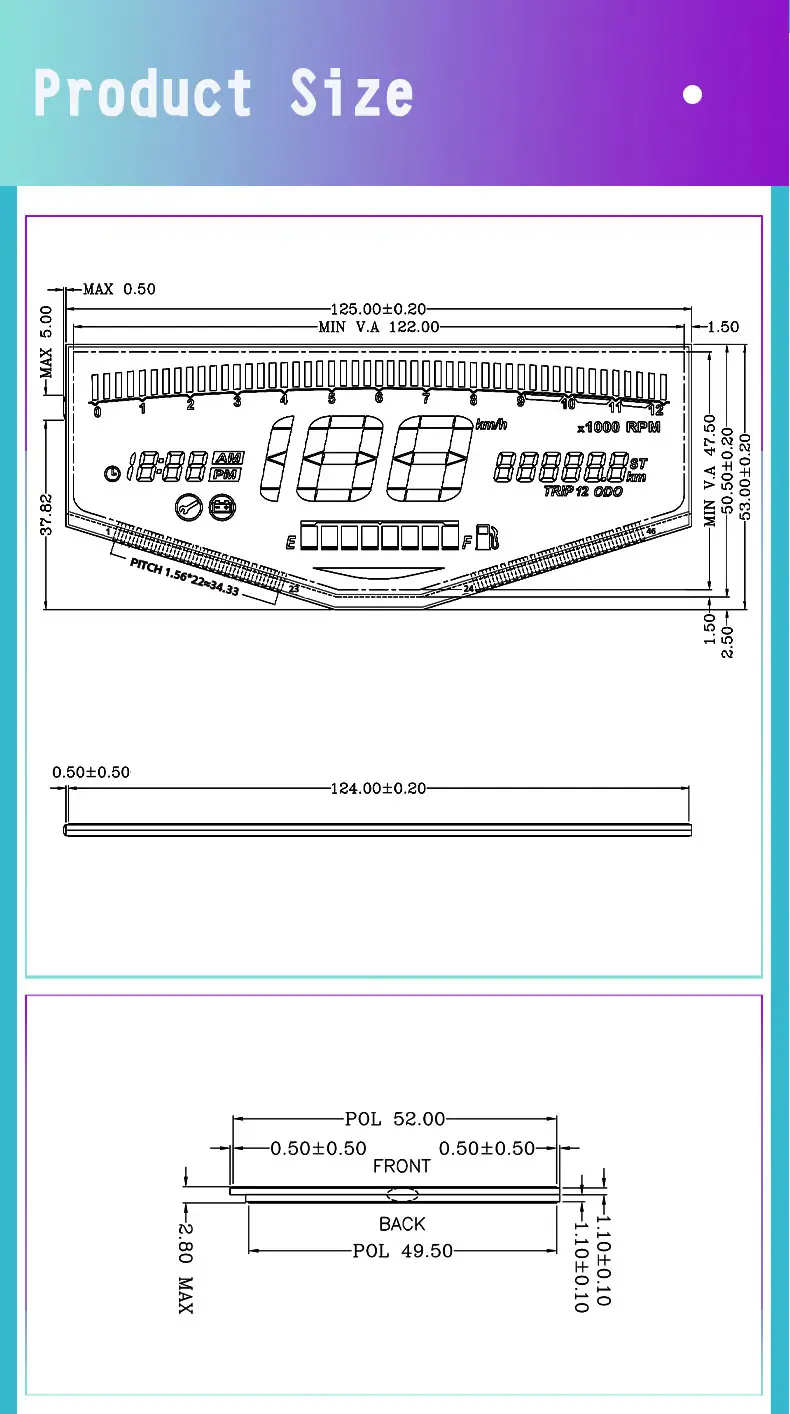 7 Segment Display LCD - Clear Numeric Display