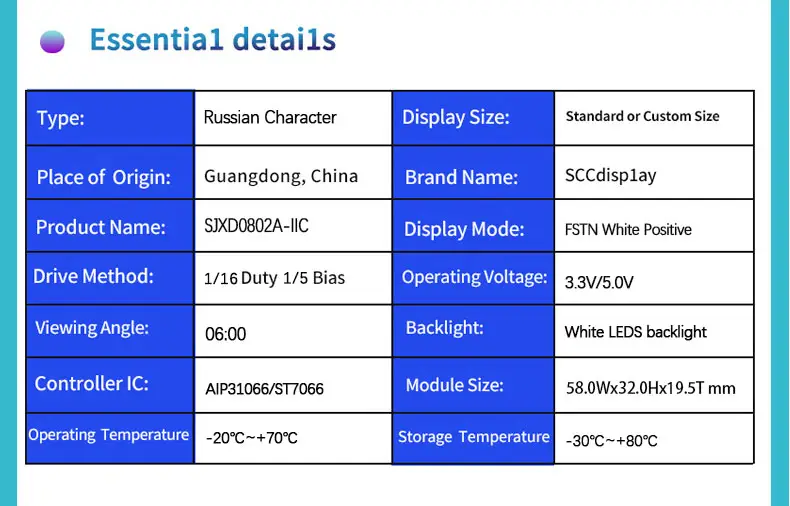 Russian Character LCD Display