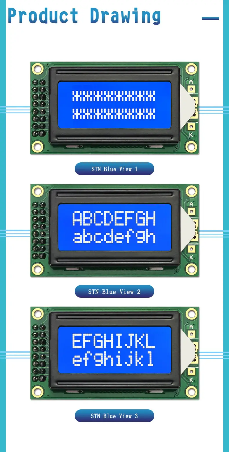 8x2 LCD Module