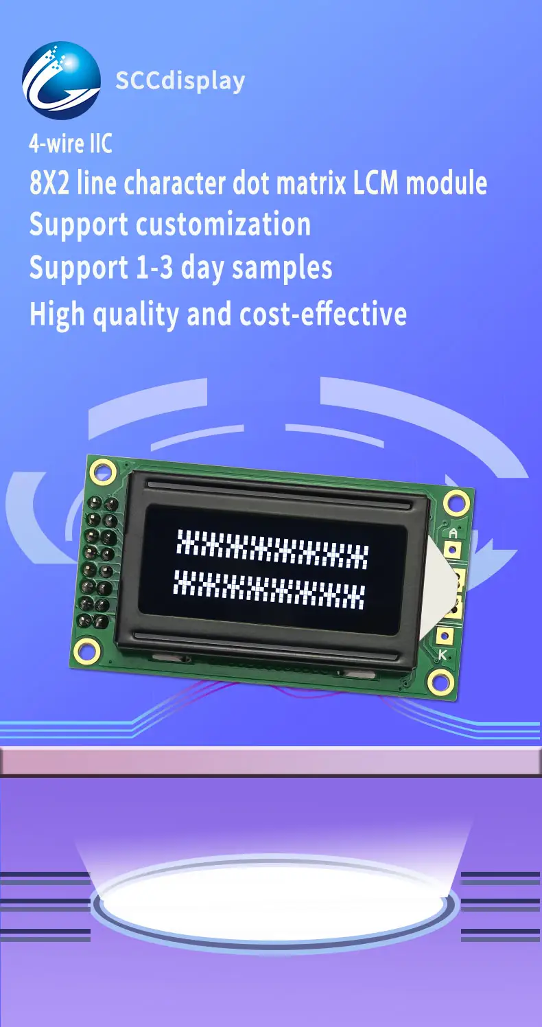 Custom 8x2 Character LCD
