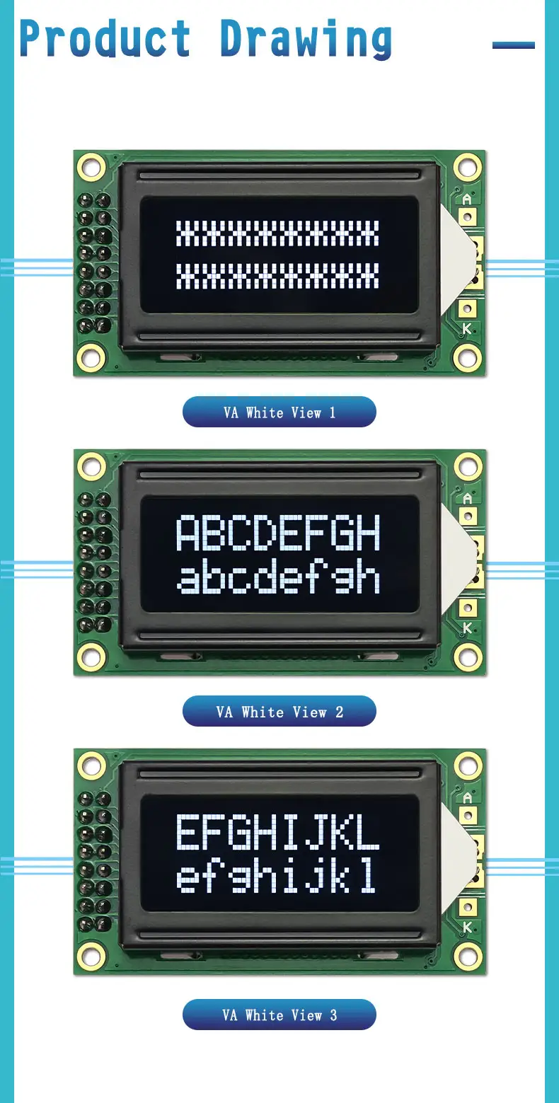 Custom 8x2 Character LCD